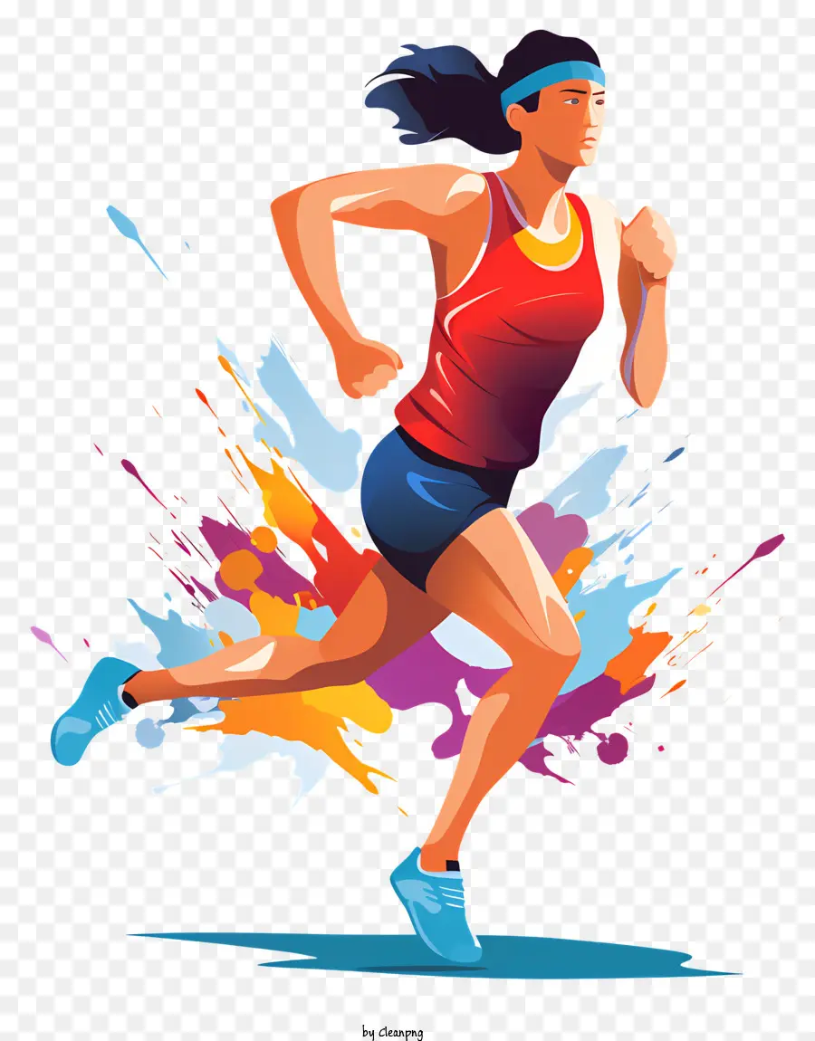 Femme Running，Athlétisme PNG