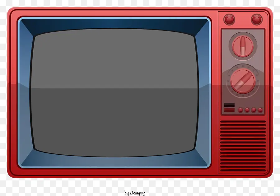 Télévision Rouge，écran Noir Et Blanc PNG