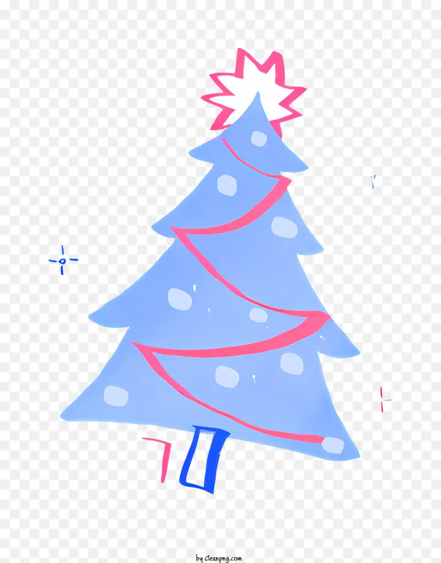 Bleu Arbre De Noël，étoile Sur Le Dessus De L'arbre PNG