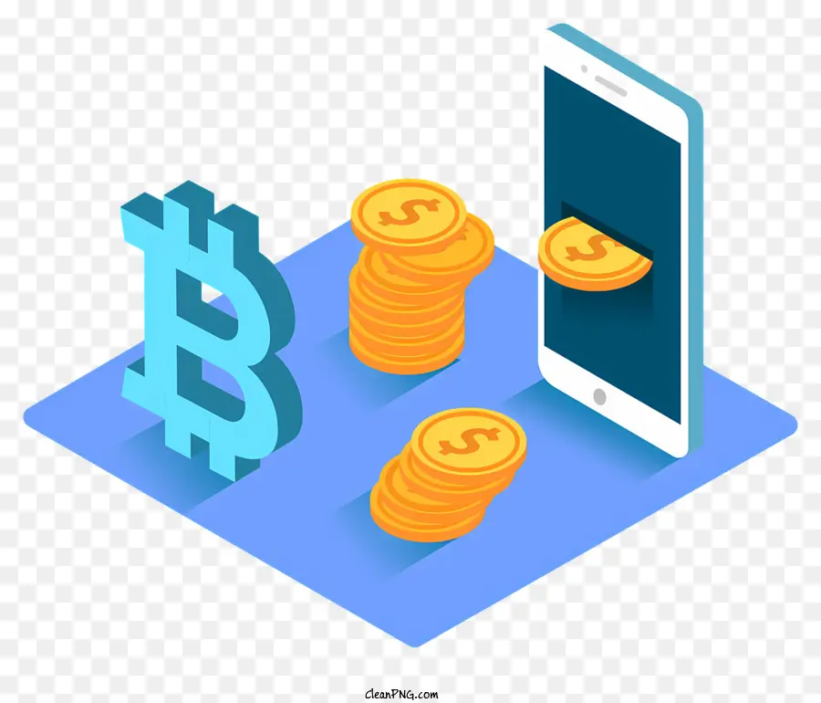 Smartphone，Bitcoin PNG