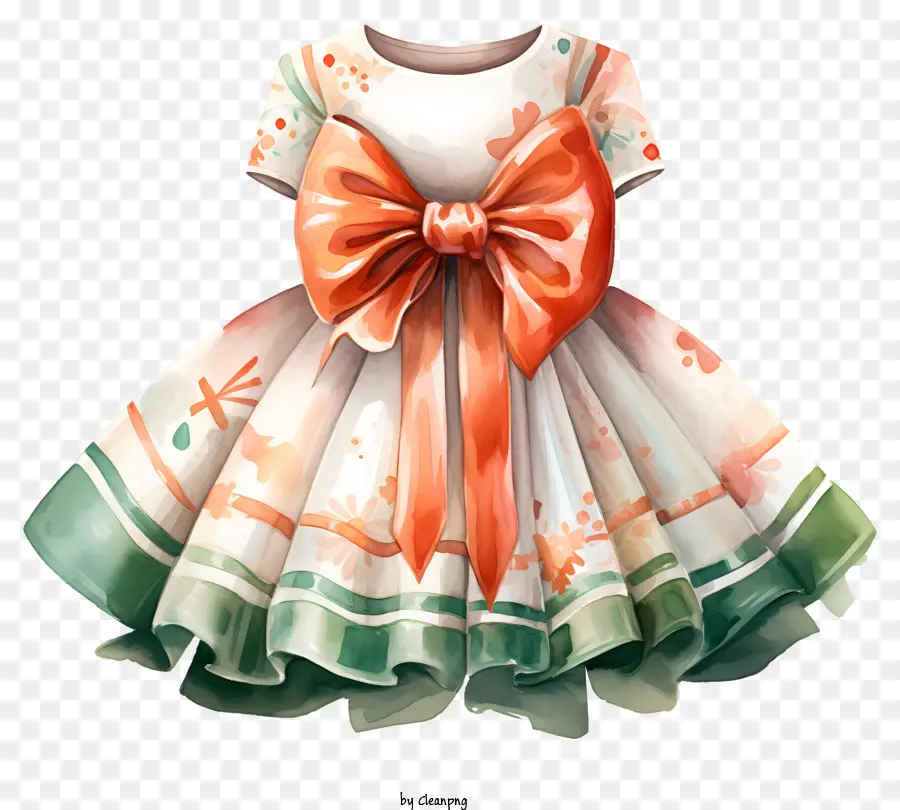 Robe Blanche，Robe à Arc Orange PNG