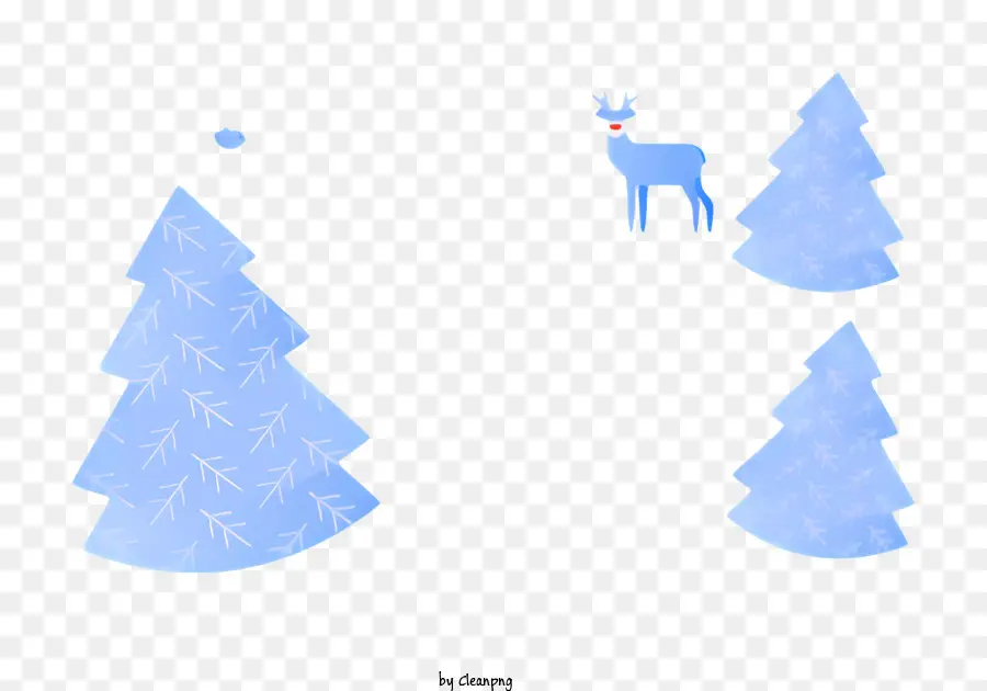 Arbres Bleus，Arbres Enneigés PNG