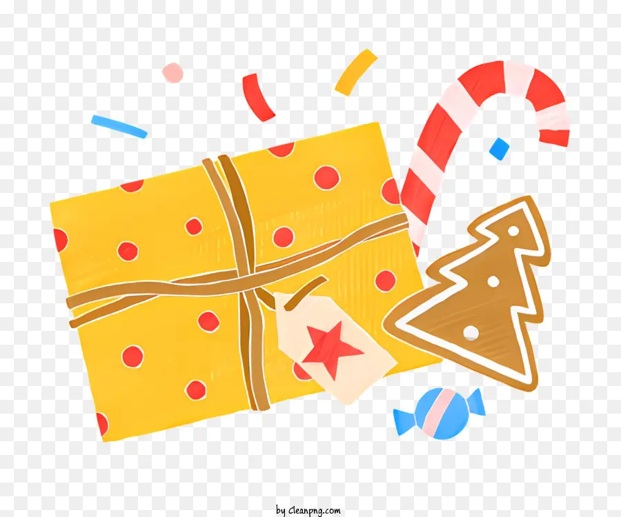Boîte Cadeau，La Canne De Bonbons PNG