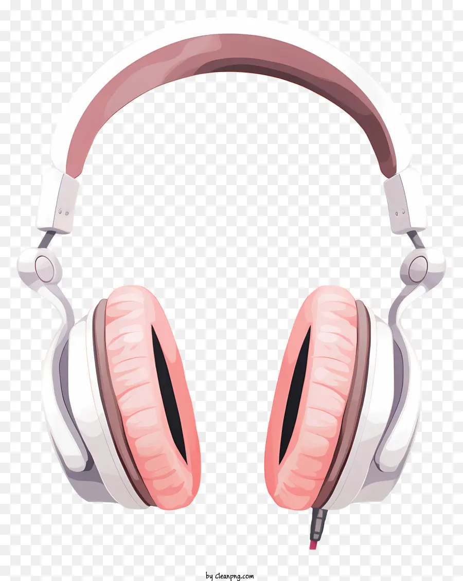 Blanc Casque，Oreilles Roses PNG