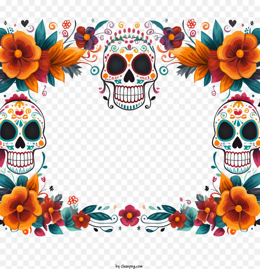 Dia De Muertos，Crânes De Sucre PNG