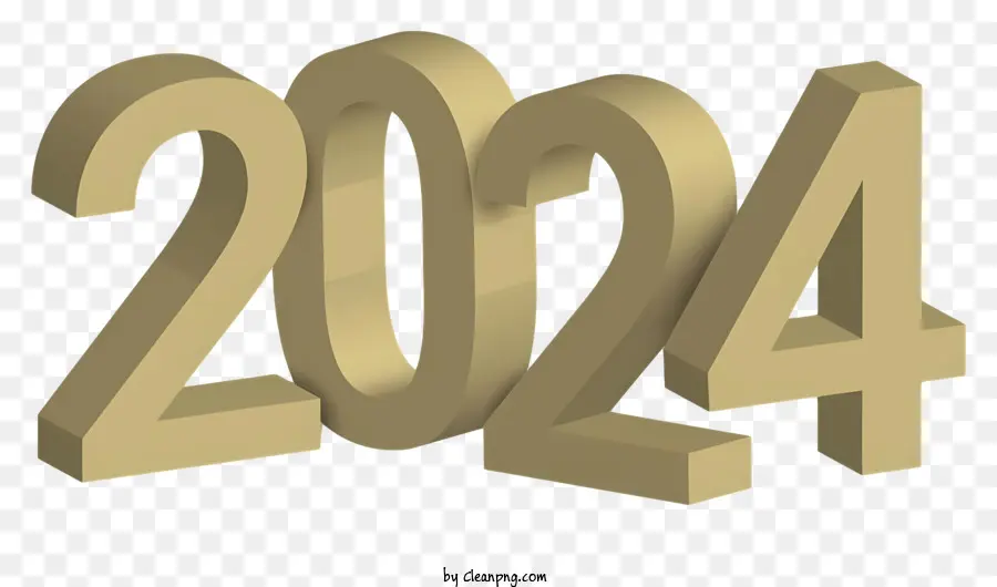 Golden 2023 Year，Arrière Plan Noir PNG