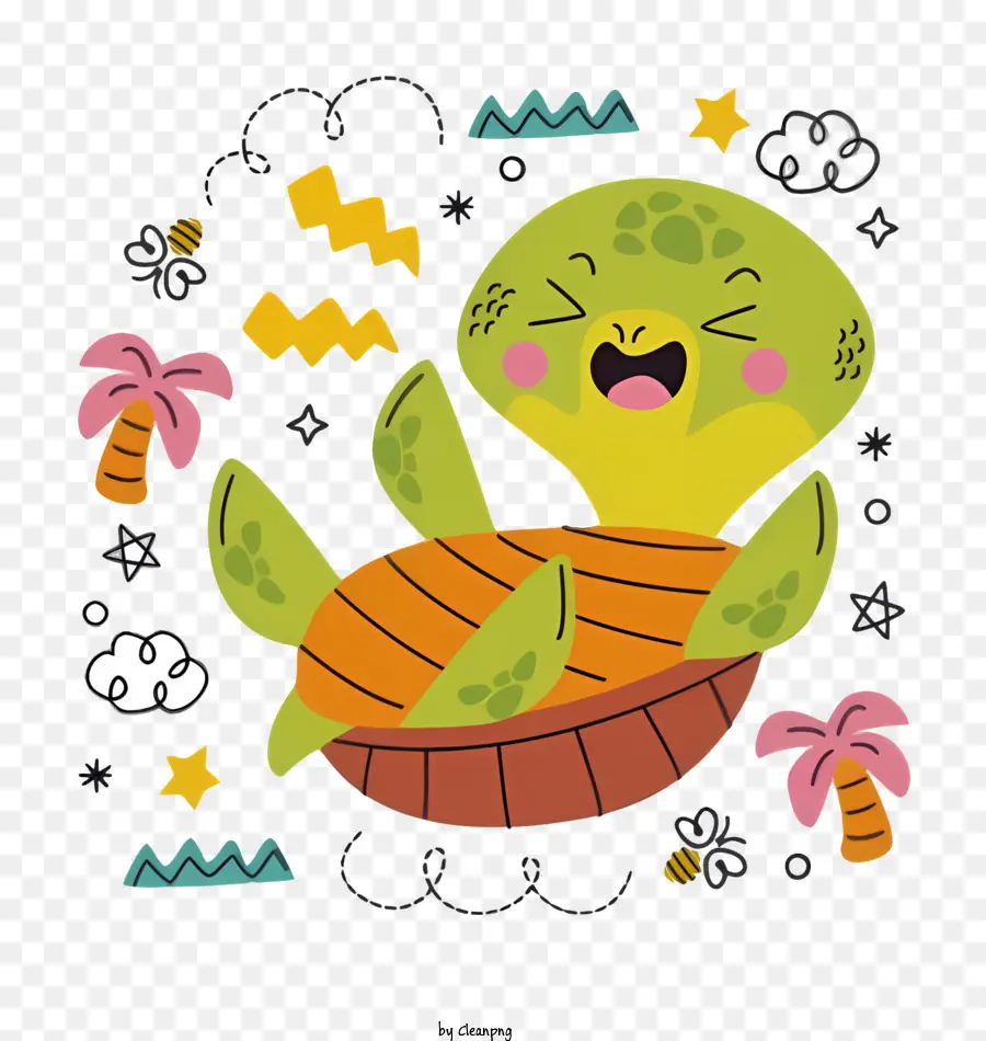 Dessin Animé Tortue，Planche De Surf PNG