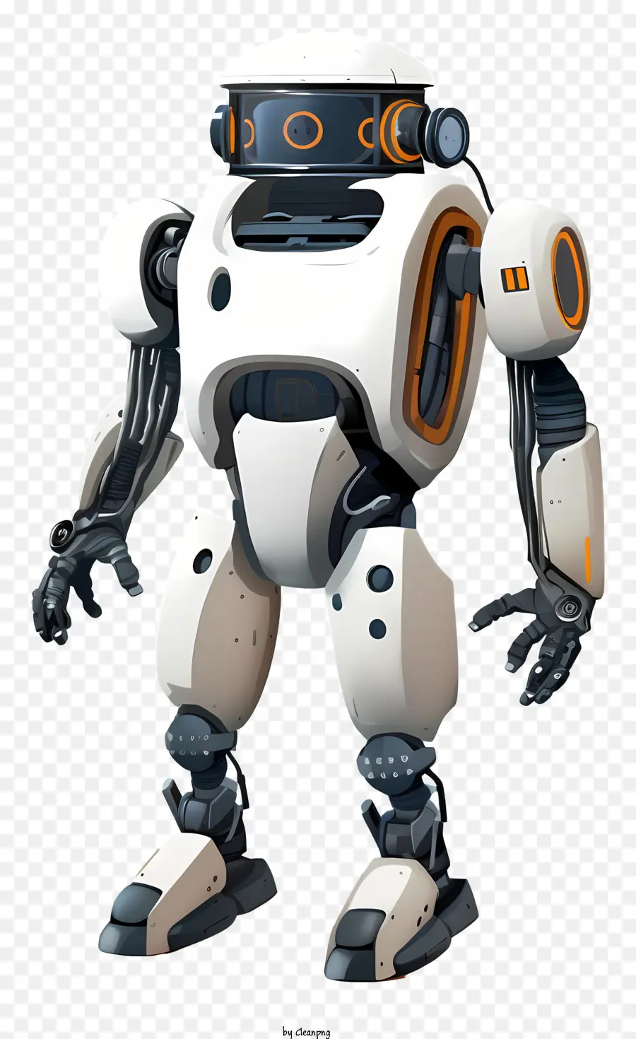 Robot Humanoïde，Robot Blanc Et Orange PNG