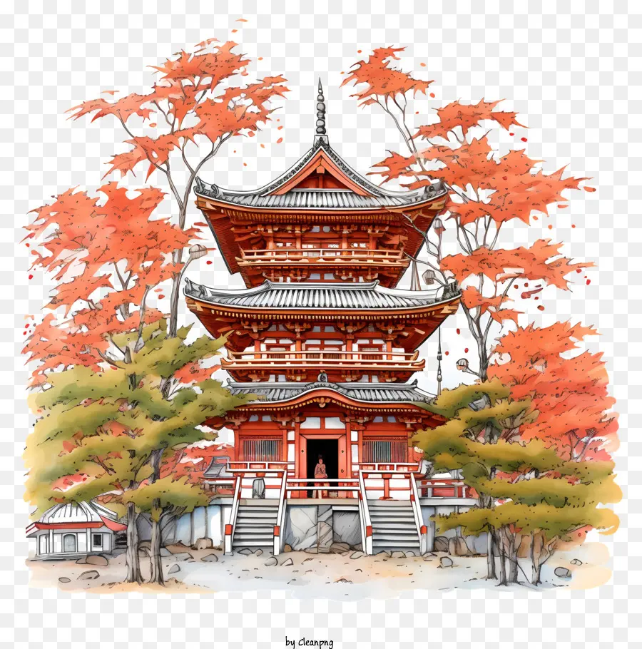 1 Temple Japonais，2 Architecture Japonaise PNG