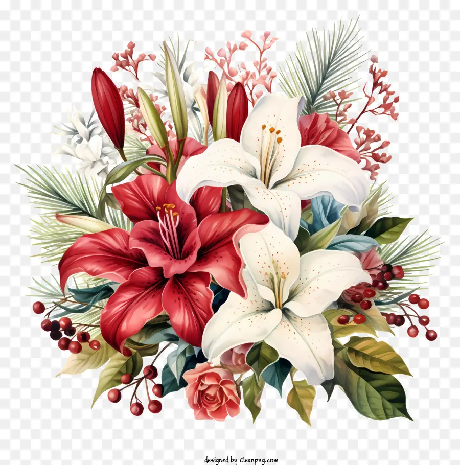 Bouquet，Fleurs Rouges PNG