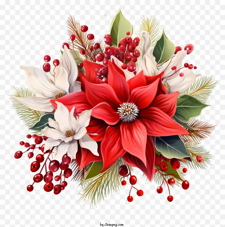 Bouquet De Fleurs，Fleurs Rouges Et Blanches PNG