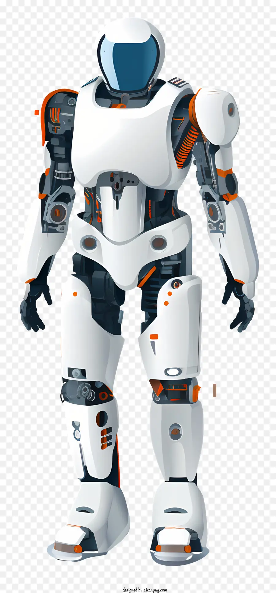 Robot Humanoïde，Robot Blanc Et Orange PNG