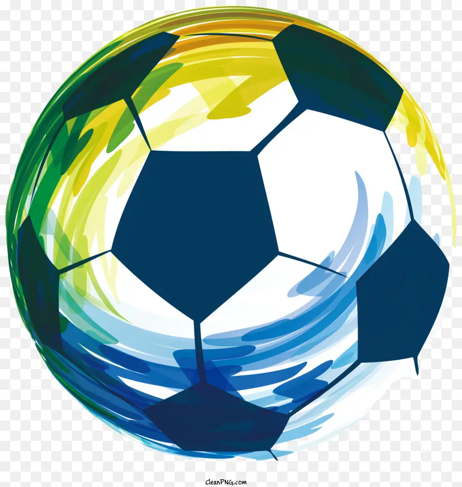 Ballon De Soccer，Vert Motif PNG