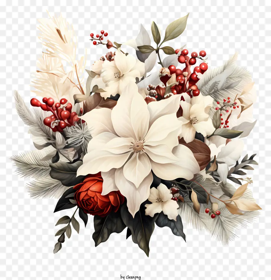 Poinsettias，Bouquet PNG