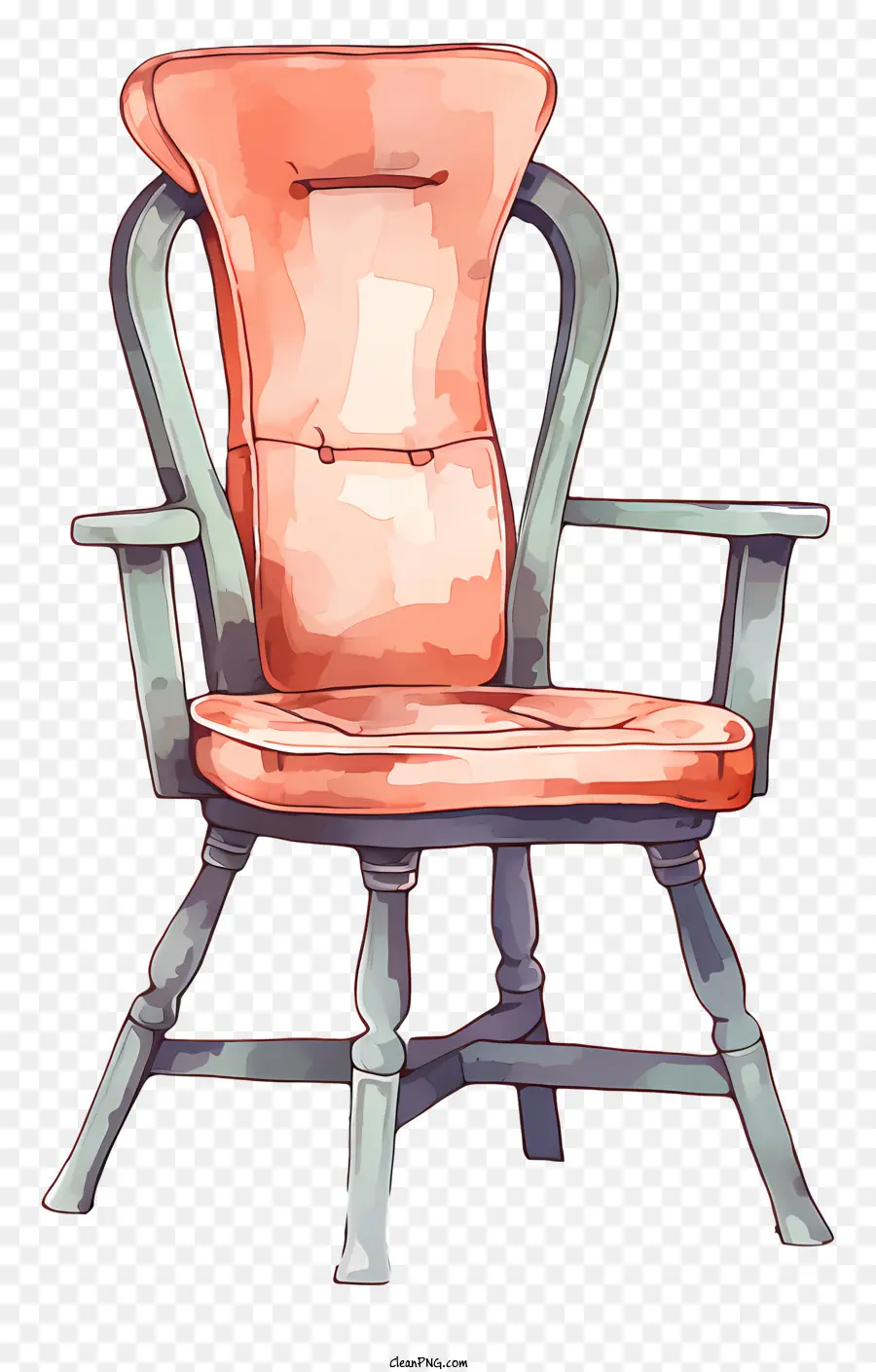 Fauteuil En Bois，Chaise Orange PNG