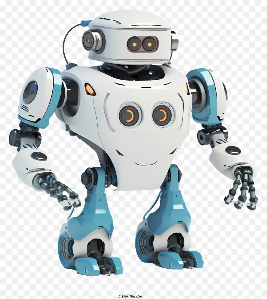 Robot Bleu Et Blanc，Robot Humanoïde PNG