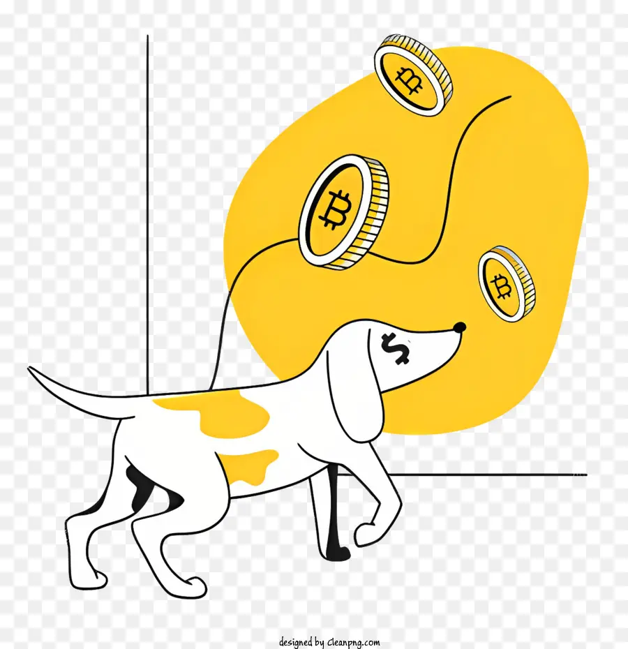 Chien De Dessin Animé，Chien Avec Des Bitcoins PNG