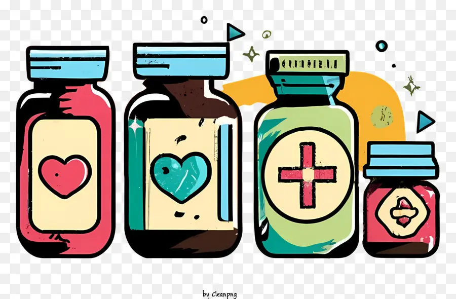 Bouteille De Médecine，Illustration De Dessin à La Main PNG