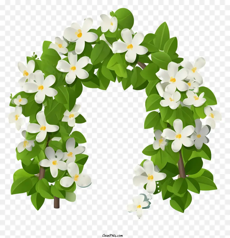 Couronne De Fleurs，Fleurs Blanches PNG