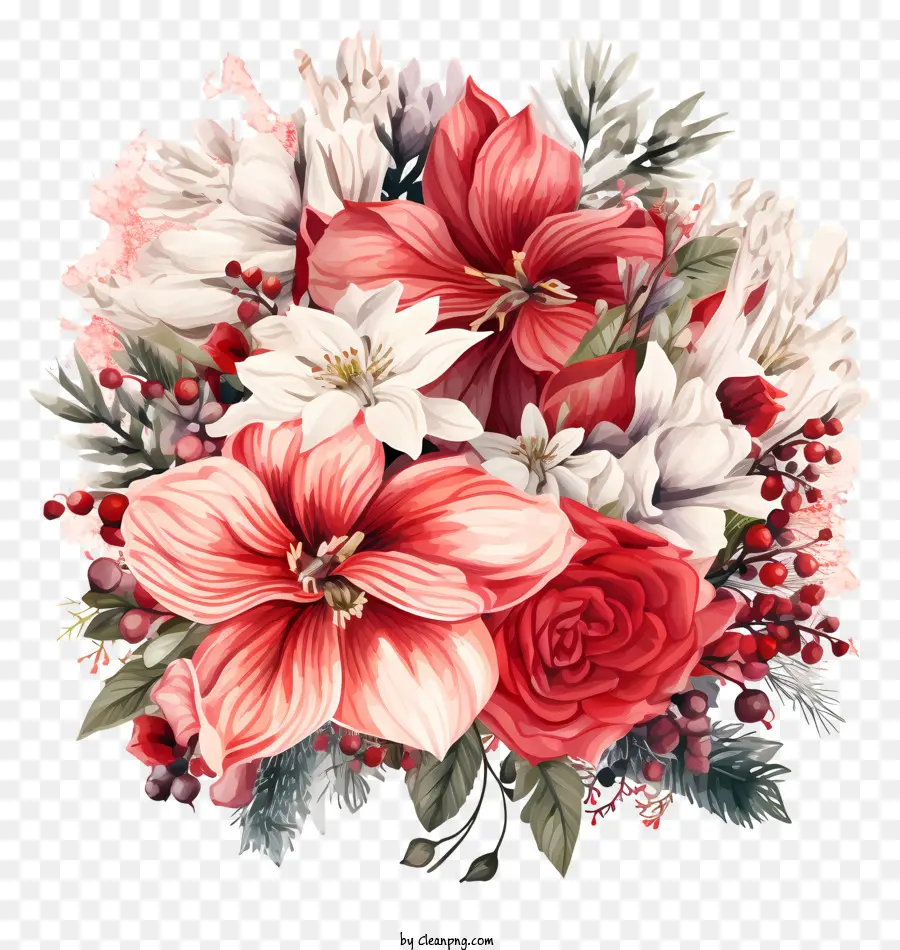 Bouquet，Fleurs Rouges PNG