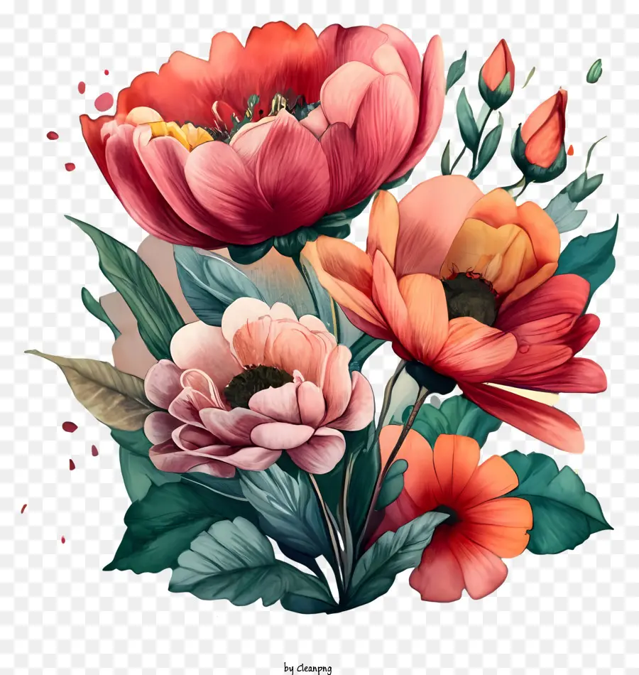 Fleurs Colorées，Bouquet PNG