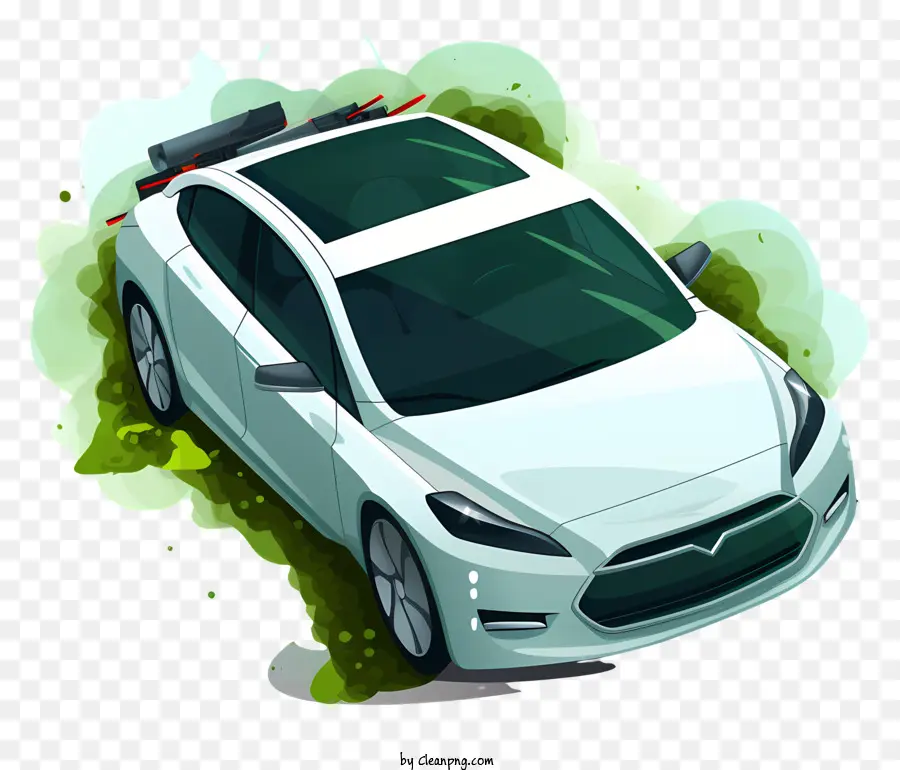 Tesla Modèle X，Voiture Blanche PNG