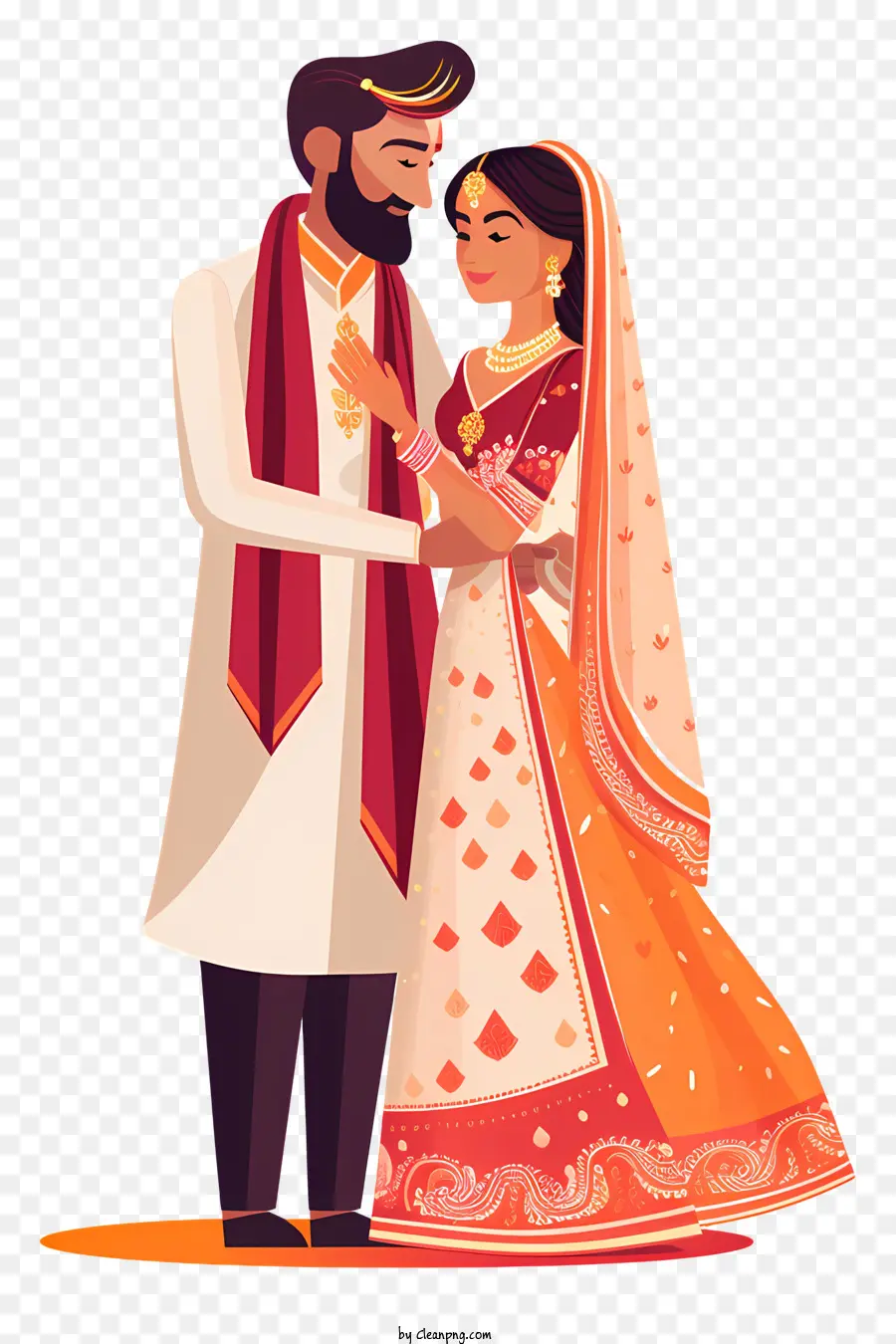 Tenue De Mariage Indienne，Couple PNG