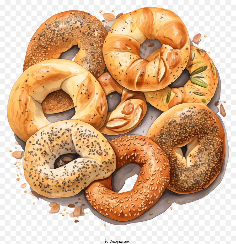 Bagels，Bagels Assortis PNG