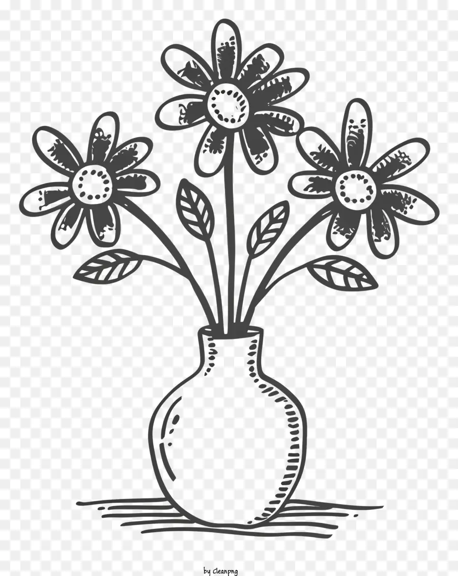 Dessin Noir Et Blanc，Vase PNG