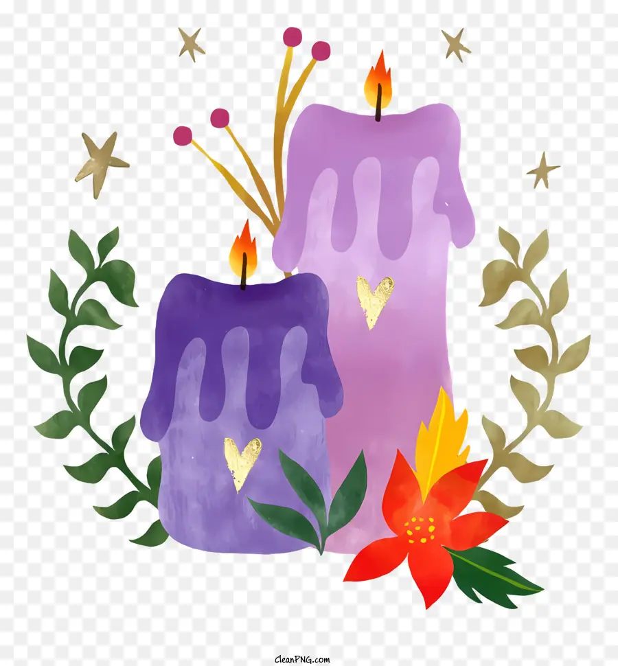 Bougies，Bougies Violettes PNG