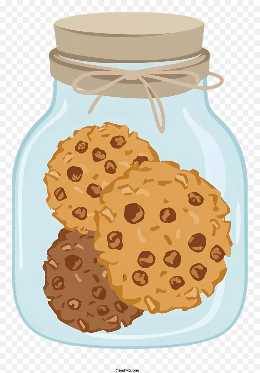 Cookies Aux Pépites De Chocolat，Bocal En Verre PNG