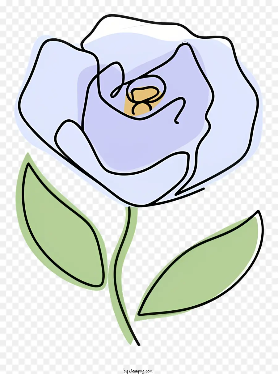 Rose Bleue，Feuilles Vertes PNG