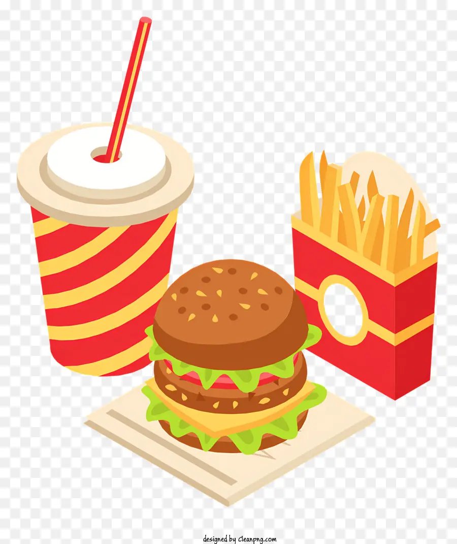 Hamburger，Burger Et Frites PNG