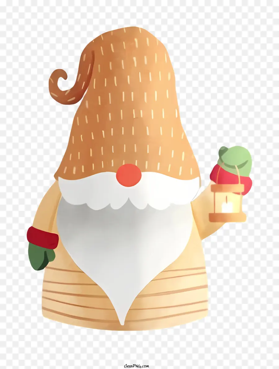 Le Père Noël，Gnome Avec Lanterne PNG