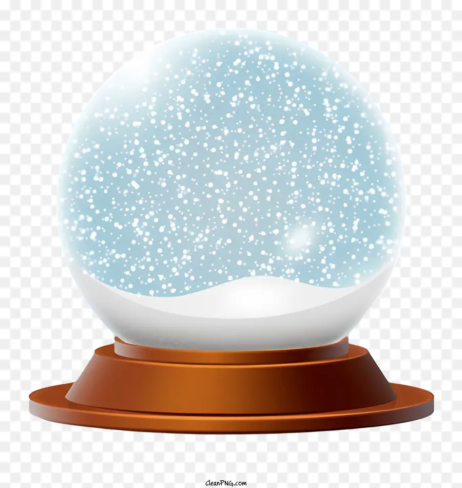 Globe De Neige，Support En Bois PNG