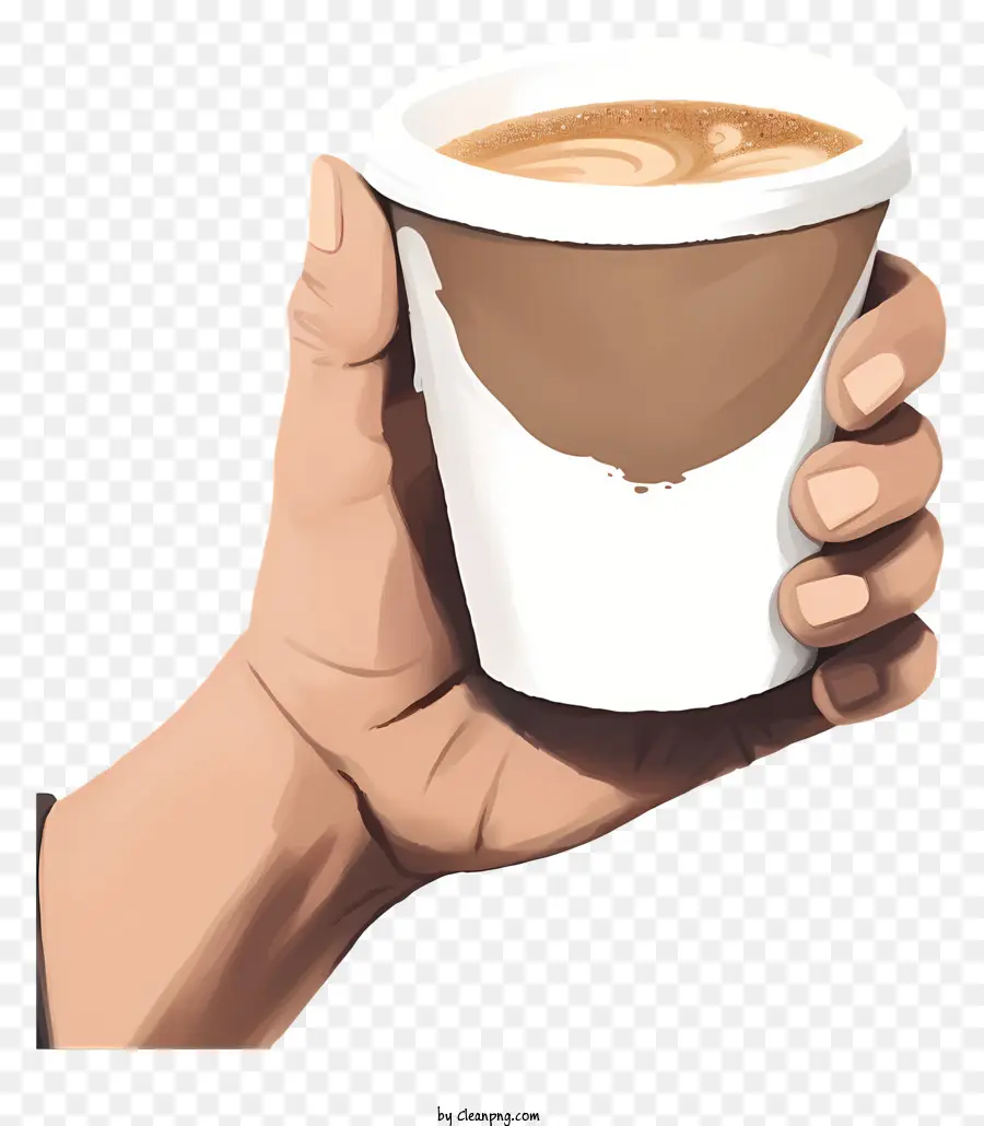Tasse à Café，Hand Tenant Une Tasse De Café PNG
