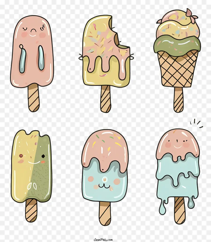 Cornets De Glace，Glaces Mignonnes PNG