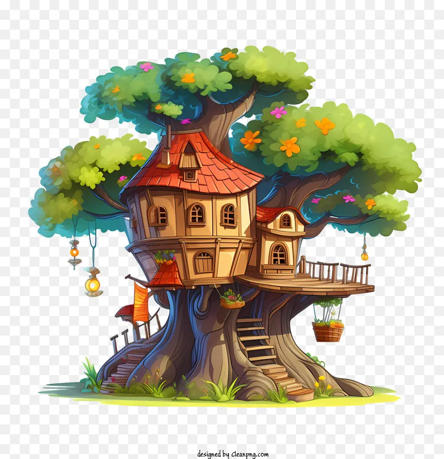 La Maison De L'arbre，Dessin Animé PNG