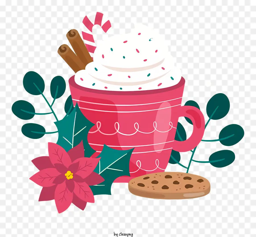 Chocolat Chaud，Rose Mug PNG