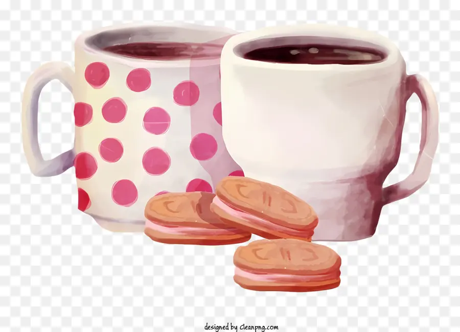 Les Tasses De Café，Fond Blanc PNG