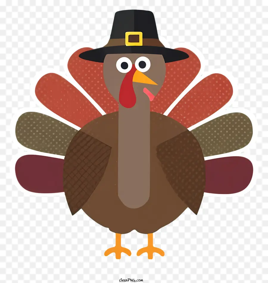 Dinde De Thanksgiving，Turquie Avec Un Chapeau De Pèlerin PNG