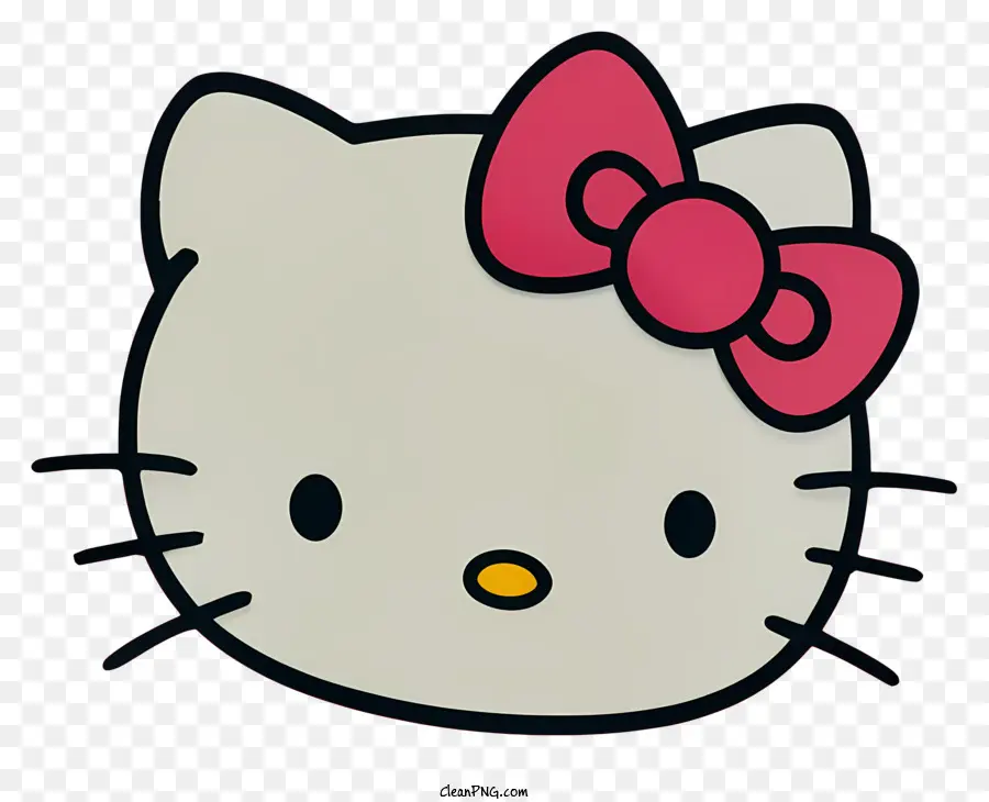 Hello Kitty，Chat Avec Un Gros Arc Rose PNG