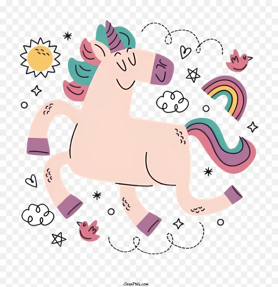 Licorne De Dessin Animé，Licorne Mignonne PNG