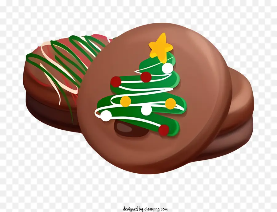 Arbre De Noël Au Chocolat，Biscuits Au Chocolat Brun PNG