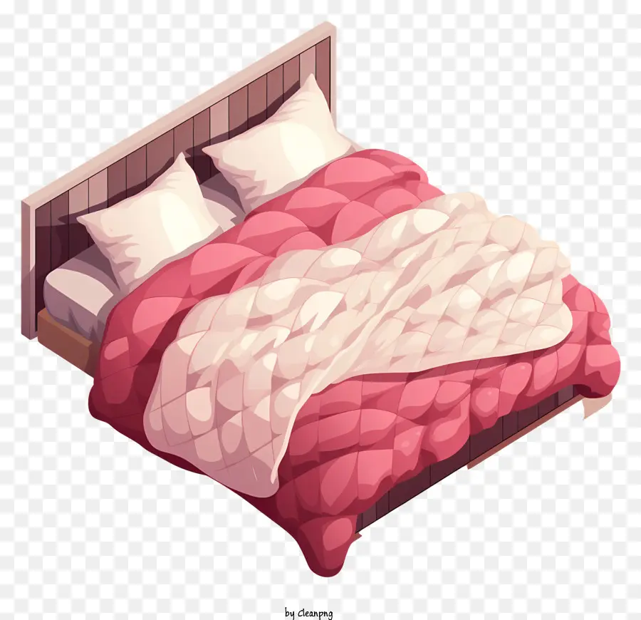 Décor De Chambre à Coucher，Literie Rose Et Blanche PNG