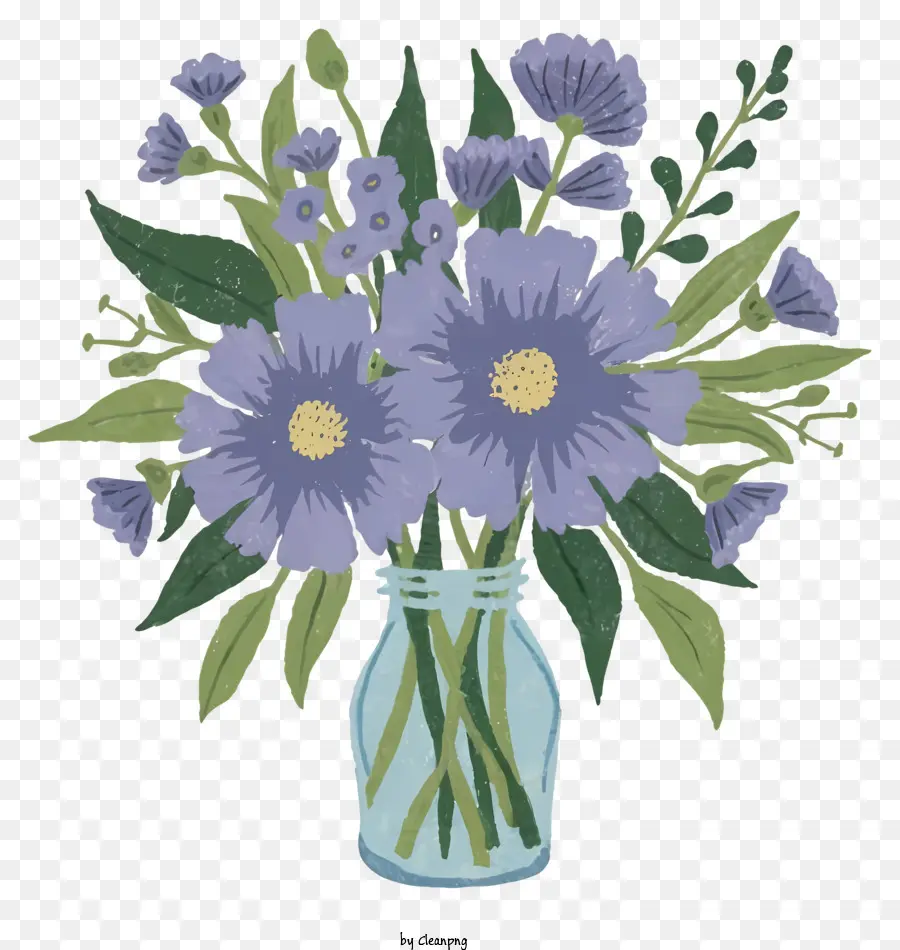 Vase，Fleurs Pourpres PNG