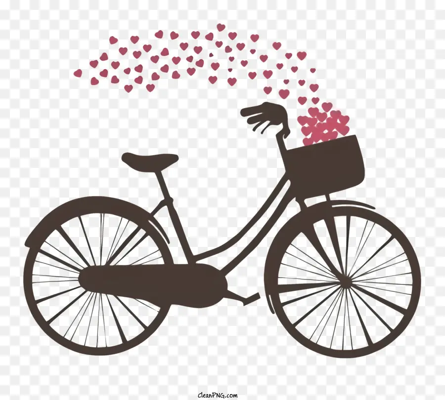 Romantique Illustration，Vélo Avec Des Roses PNG