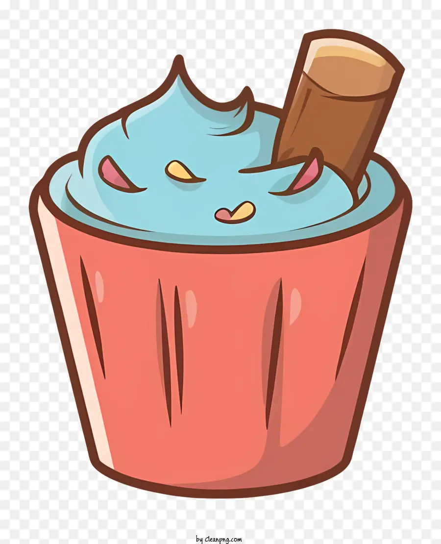 Cupcake，Glaçage Bleu PNG