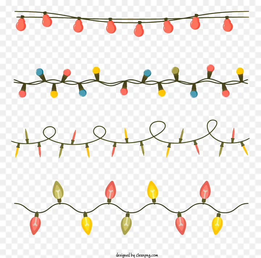 Lumières De Noël，Ampoules Suspendues Colorées PNG