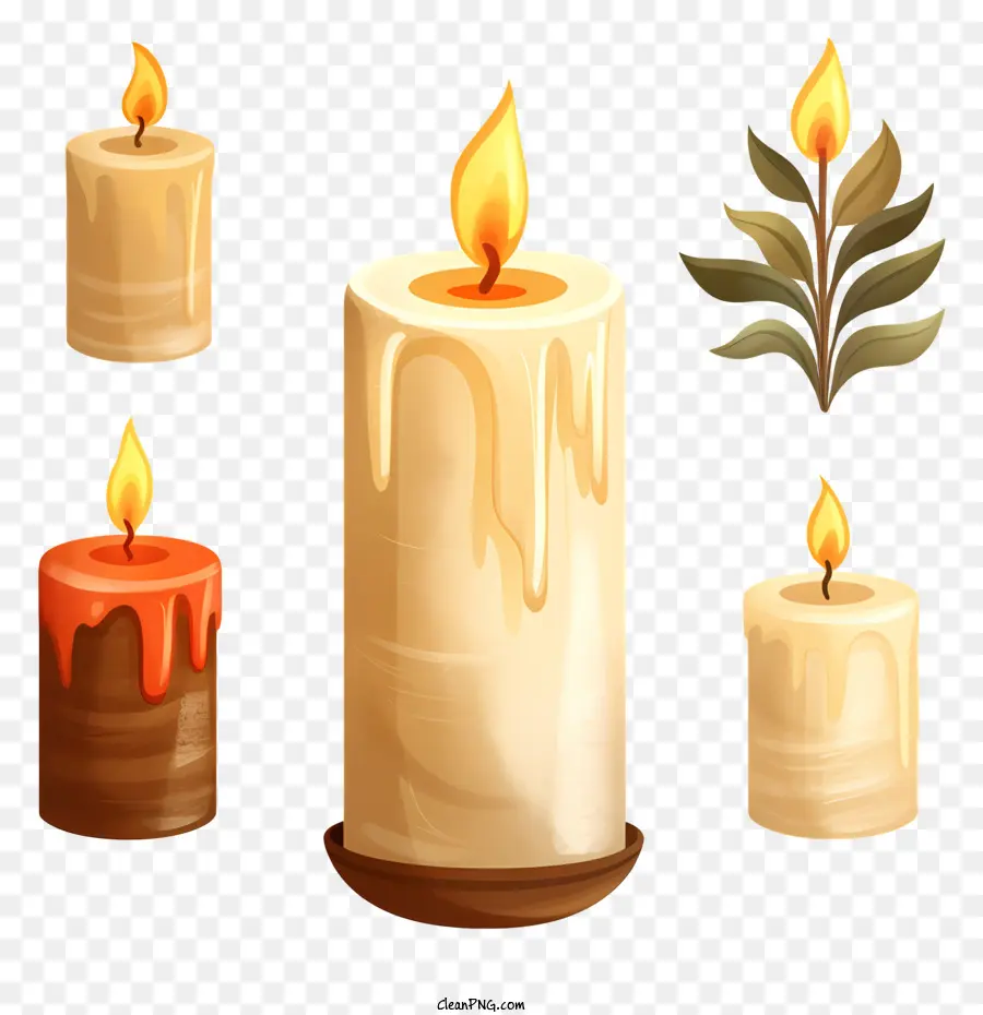 Bougies，Flamme PNG